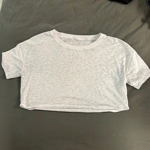White Lululemon crop T-shirt